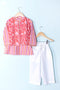 Cotton Boys Kurta Pajama Set With Vest In Block Print